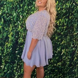 ASOS flutter sleeve embellished dress